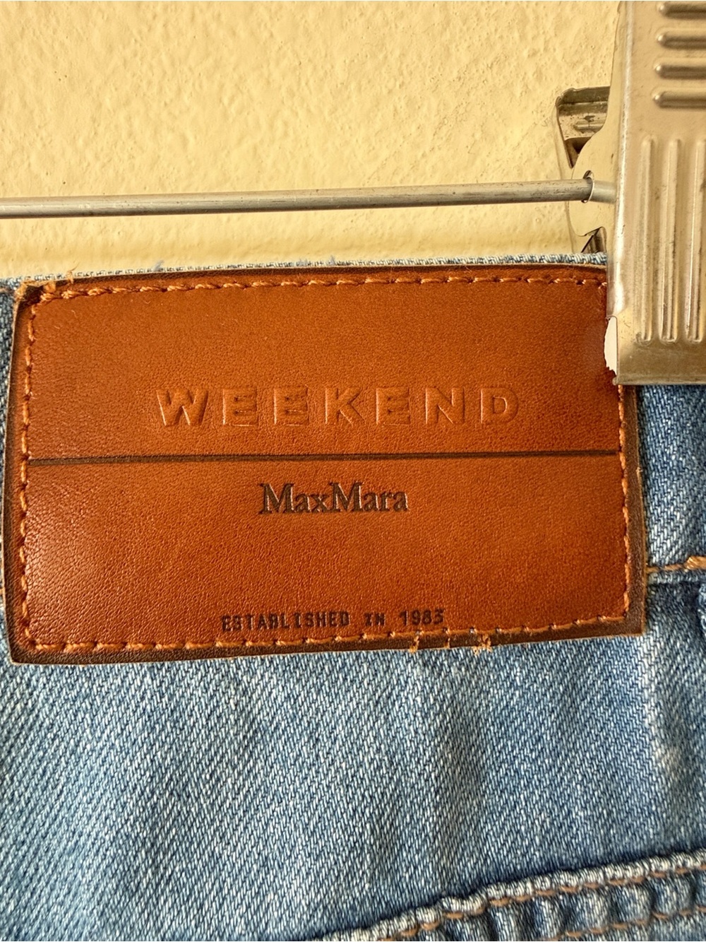 Weekend Max Mara 100% Cotton Wide Leg Denim Pants - Picture 11 of 12